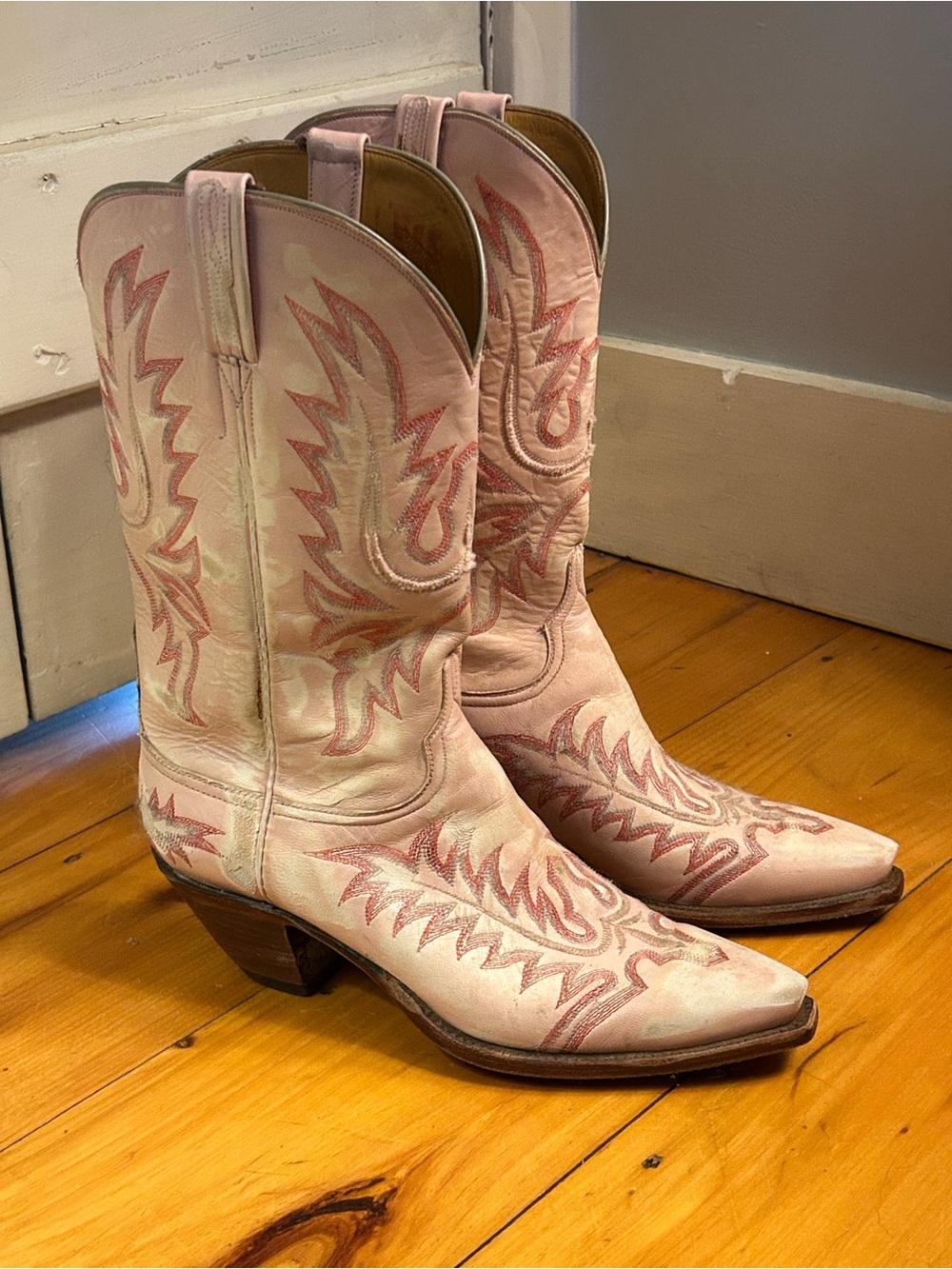 Lucchese Handmade Pink Western Cowboy Boots